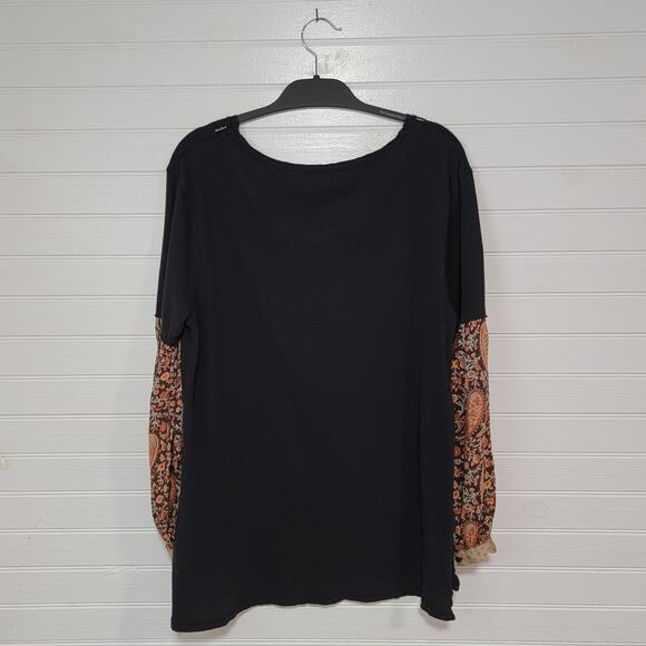 Free People Size Small Jade Top Floral Balloon Puff Long Sleeve Boho Cottagecore - Picture 3 of 8